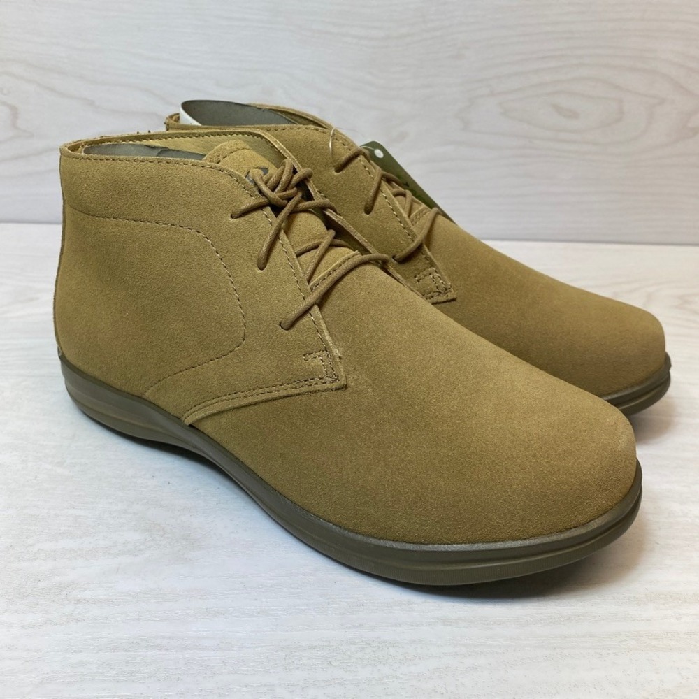 Apex Womens 9 X-Wide Chukka Boots Suede Tan Leather Slip Resistant A501W Desert